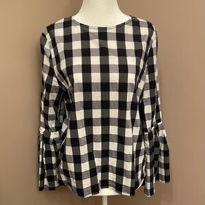 Sunday in Brooklyn Black and White Gingham Blouse